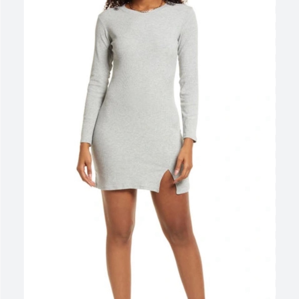 BP Fitted Long Sleeve Ribbed Dress NWOT